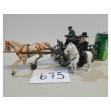 Cast Iron Horse Drawn Carriage&Plastic Horse/Rider