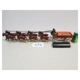 Cast Iron Budweiser Clydesdale Horse Beer Wagon