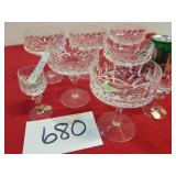 6 Nachtmann Champagne Coupe & 2 Cordial Glasses