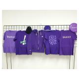 Yahoo Purple Shirts, Jacket, Hat, Frisbee + Gloves