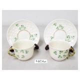 Belleek Porcelain Shamrock Demitasse Set