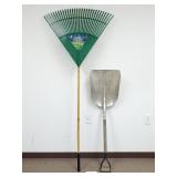 Aluminum Scoop Shovel & Poly Leaf Rake (No Ship)