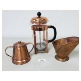 French Press, Copper Pot and Coal Shuttle (No Ship