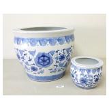 Chinese Chinoiserie Fishbowl Planters (No Ship)
