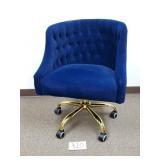 $276 Velvet Tufted Rolling Chair (No Ship)