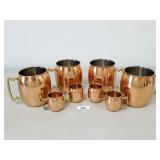 Copper Moscow Mule Mugs and Shot Glasses