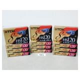 12 TDK HS 120 8mm Video Cassette Tapes