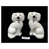 Staffordshire "Confetti Fur" Porcelain Poodle Dogs