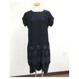 Vintage Black Beaded Art Deco Style Flapper Dress