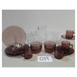 Crown Corning Dinnerware w/Pitcher & Glasses