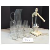 Typhoon Citrus Juicer & Glass Pitcher + Glasses