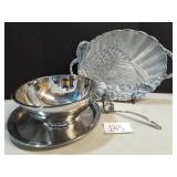 Lenox Serving Platter&Stainless Punch Bowl w/Tray