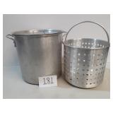 Large 30 Quart Aluminum Stock Pot, Lid & Steamer