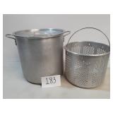 Large 25 Quart Aluminum Stock Pot, Lid & Steamer