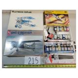 3 Model Airplane Kits w/ Paint