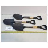 3 Small 25" Long Shovels