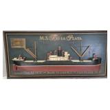 Vintage M.S. Rio La Plata nautical half-hull wood