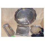 Various pieces of vintage silver-plated serving