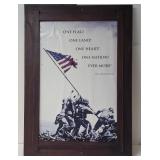 Raising the American Flag at Iwo Jima with Quote