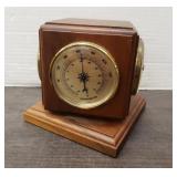 Vintage Weather Station Clock Set Black Walnut Cub