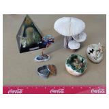 Collection of handmade decorative items and keepsa