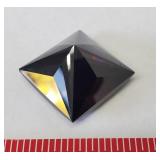 Dark red pyramid checker-cut loose gemstone