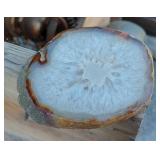 Polished-face natural agate slice