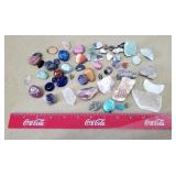 Collection of tumbled and raw healing stones