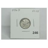 1936-D Mercury Dime XF45