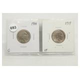 1918(G)/1919(VF) Buffalo Nickels
