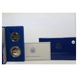 1986 Proof Liberty Silver Dollar/Clad Half in OGP
