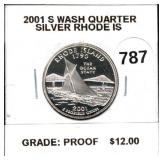 2001-S Proof Silver State Quarter (Rhode Island)