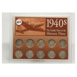 1940s Mercury Dime Set (10 Coins)