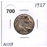 1927 Buffalo Nickel AU58