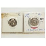 Lot of 2 Jefferson Nickels see notes