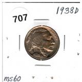1938-D Buffalo Nickel MS60