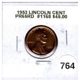 1953 Proof Lincoln Wheat Cent PR65RD