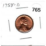 1958-D Lincoln Wheat Cent BU Red