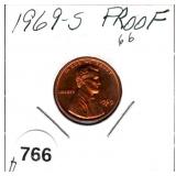 1969 Proof Lincoln Memorial Cent PR66