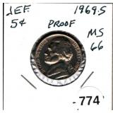 1969-S Proof Jefferson Nickel