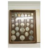 Framed US 20th Century Type Coins Set