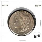 1921-s Morgan Dollar MS65