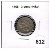 1868 Nickel 3 Cent
