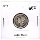 1919  Mercury Dime cleaned