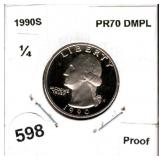 1990-S Proof Washington Quarter PR70 DMPL