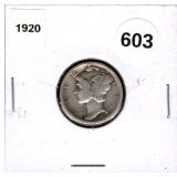 1920  Mercury Dime