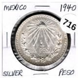 1940 Mexico Silver Peso