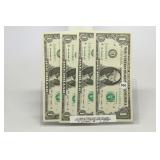 (5) 2009-D Crisp UNC $1 Star Notes (4 Consecut #)