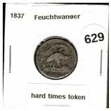1837 Feuchtwanger Hard Times One Cent Token