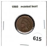 1860 Pointed Bust Indian Head Cent